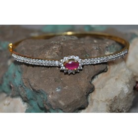Delicate Ruby Diamond Bracelet
